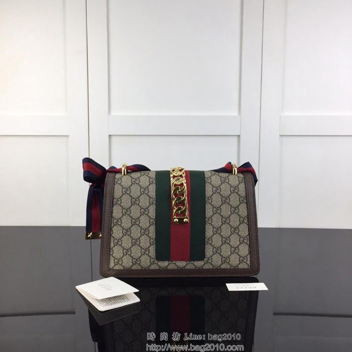 GUCCI古馳 新款 專櫃品質 原單 421882 啡Pvc配啡皮 手提 單肩 斜挎包HY1388